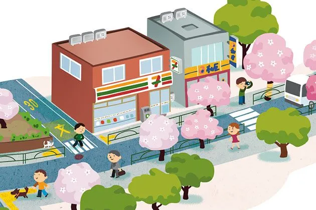 detail_nakano nakano dori, illustration, hanami