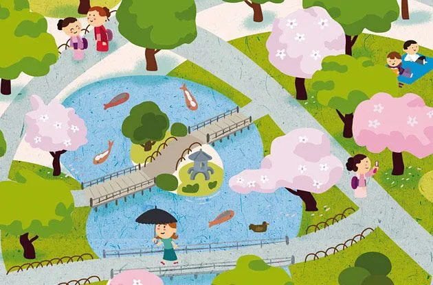 detail_shinjuku shinjuku, illustration, hanami