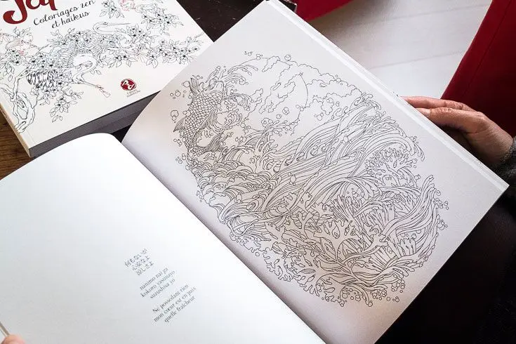 livre de coloriage, japon, haiku