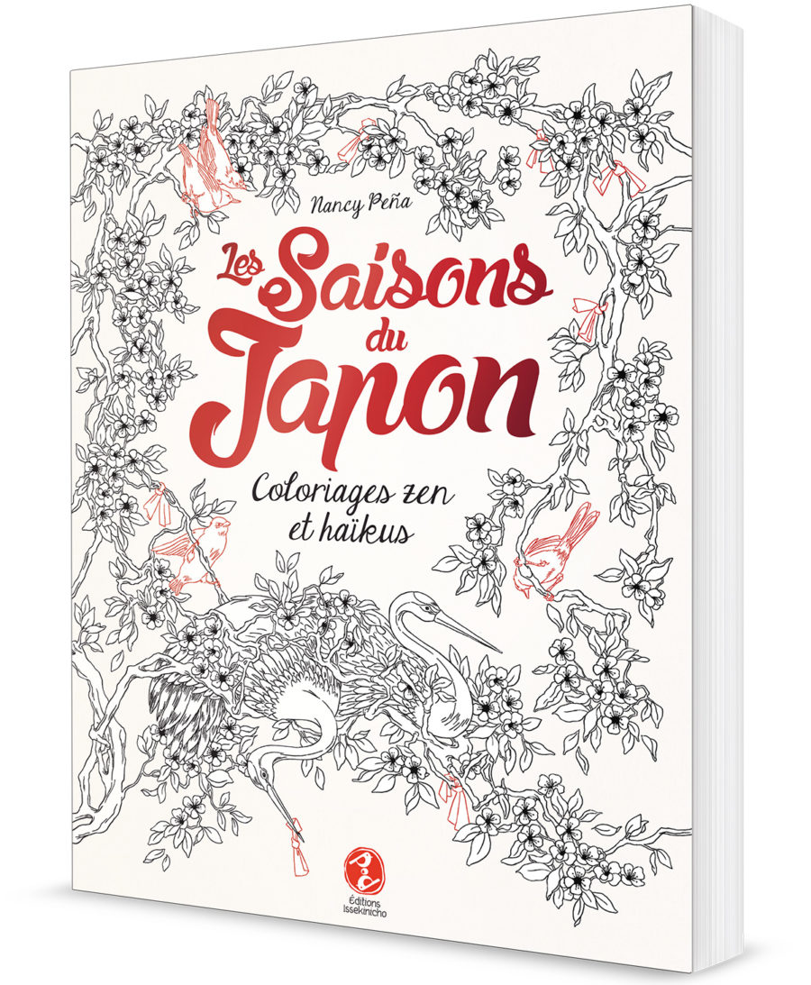couverture d'un livre de coloriage sur les saisons du Japon